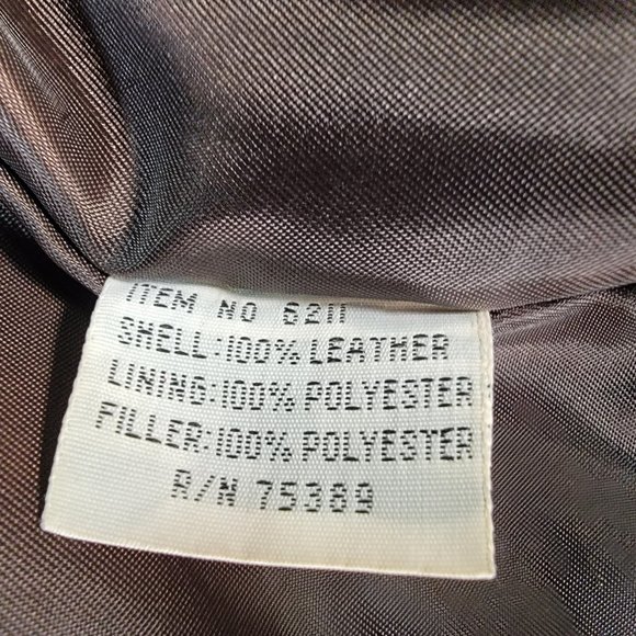 Vintage Context Brown Leather Collared Distressed Aviator Moto Jacket Coat - Picture 15 of 16